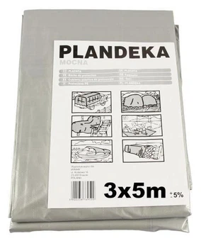 Тент-брезент 110 г/м² | 3×5 м Wimar PLANDEKA защитный серый