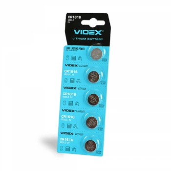 Батарейка литиевая Videx CR1616 5шт BLISTER CARD