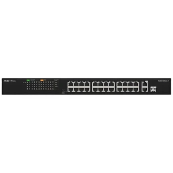 Коммутатор неуправляемый Ruijie Reyee RG-ES126FGS-LP 26-портовый PoE свитч пропускная способность 8.8 Гбит/с Черный (99-00018549)