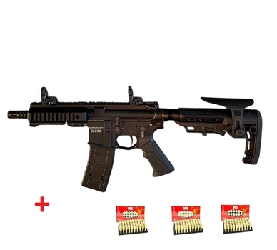 Сигнально-шумовой стартовый М16 (М4/AR-15) СХП под холостой патрон 9 мм + 150 шт холостых патронов YAS
