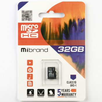 Карта пам'яті microSDHC (UHS-1) Mibrand 32Gb class 10 (MICDHU1/32GB)