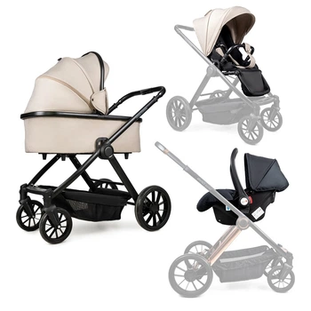 Универсальная коляска 3в1 Ninos Estrella Beige Black