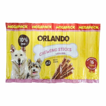 Ласощі для собак Orlando MEGAPACK with veal - м'ясні палички з телятиною, (16 паличок) 176 г (4056489915218)