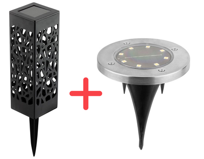 Солнечный садовый светильник Neo SMD, 4 шт. (99-058) + Солнечный светильник для газона Neo LED 50 лм (99-087) (комплект)
