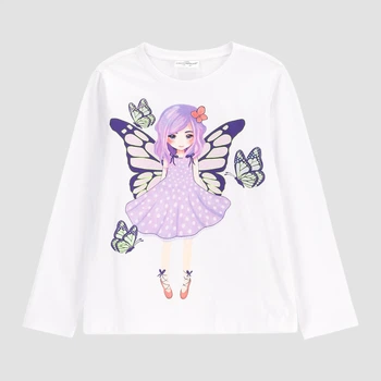 Дитячий лонгслів для дівчинки Coccodrillo Everyday Girl A WC5143102VGA-001 92 см Білий (5904986486801)