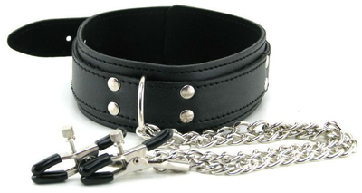 Ошейник с зажимами для сосков Collar With Nipple Clamps (17823000000000000)