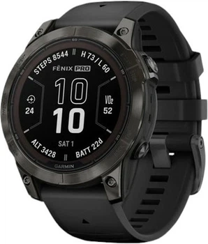 Смарт-годинник Garmin Fenix 7 Sapphire Solar Black DLC Titanium with Black Band (010-02540-34/35)