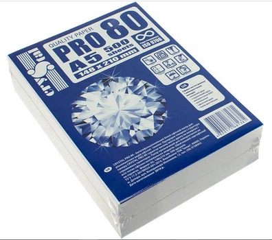 Бумага Crystal PRO А5 (половина А4) 80г/м2, 500 листов для принтера, ксерокса