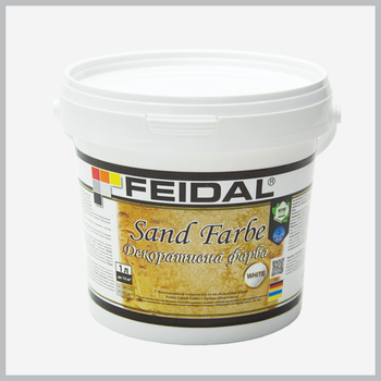 Краска интерьерная декоративная Feidal Sand Farbe, белая 1л