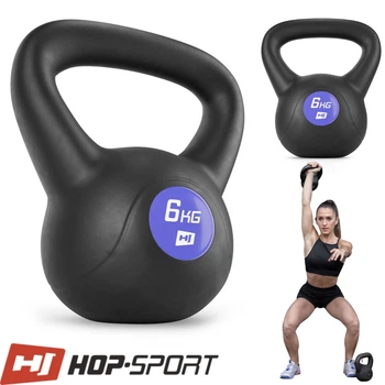 Гиря вінілова Hop-Sport HS-PB006KB 6 кг. Для кросфіту, фітнесу, дому, силових тренувань