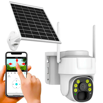 Вулична IP WiFi камера відеоспостереження 5Мп з сонячною панеллю PTZ, HD, Y009W (L)