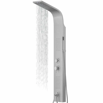 Душевая панель Corsan Alto silver LED с изливом и термостатом A017TSLLEDW