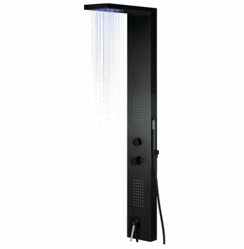 Душевая панель Corsan Tugela black LED с изливом S029MBLLEDW