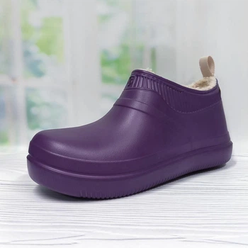 Галоши садовые женские утеплённые мехом Dago Style 38 25 см фиолетовые 35404