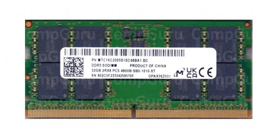 Оперативная память для ноутбука Micron DDR5 32GB 4800MHz SO-DIMM 2Rx8 PC5-4800B (MTC16C2085S1SC48BA1)