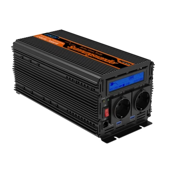 Інвертор Edecoa Spannungswandler ДБЖ UPS 12В 1500Вт / 3000Вт, автоматичне заряджання акумулятора 30А, 12V/1500W/3000W/30A