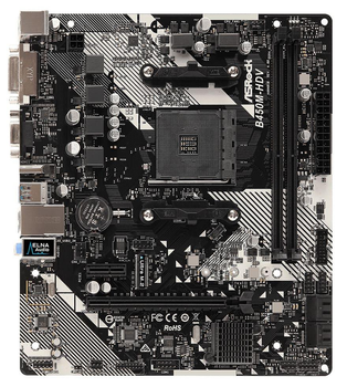 Материнська плата AsRock B450M-HDV R4.0 (B450M-HDV R4.0) (Socket AM4, AMD B450, Micro-ATX)