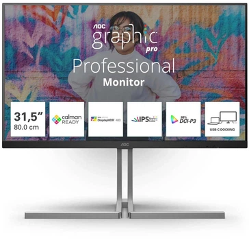 Монітор 31.5" AOC U32U3CV (U32U3CV) 3840х2160 (UHD 4K) IPS 60 Hz
