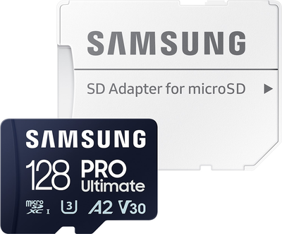Карта памяти Samsung PRO Ultimate microSDXC 128GB UHS-I U3 V30 A2 + SD адаптер (MB-MY128SA/WW)