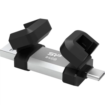 USB 64G SILICON POWER usb3.2+TypeC Mobile C51