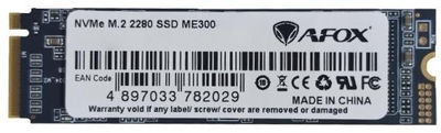 Накопичувач SSD Afox SSD 256Gb ME300 M.2 2280 PCIe NVMe Gen 3x4 3D TLC NAND, Retail (ME300-256GN)