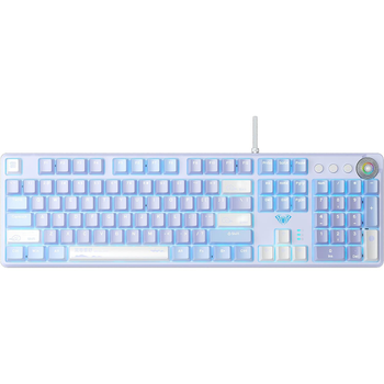 Клавіатура Aula F2088 PRO White/white, plus 9 Purple keys KRGD blue EN/UA (6948391234915)