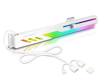 Тримач для відеокарти Coolmoon GT8 ARGB White (GT8-White)