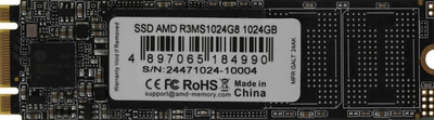 Накопичувач SSD AMD m.2 NVMe 1Tb Radeon R3 (R3MS1024G8)