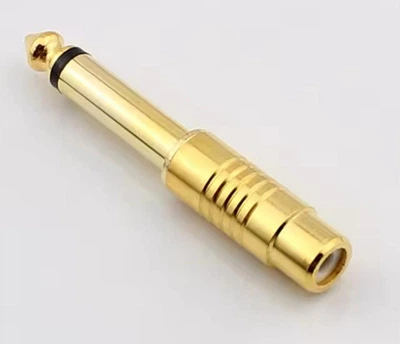 Переходник Avzhezh A0024GD Jack 6.3 - RCA металл моно