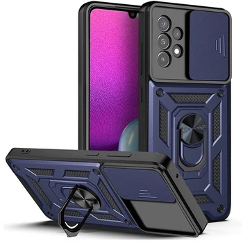 Чохол Fiji Camera Defence для Samsung Galaxy A53 5G (A536) бампер із захистом камери та підставкою Dark Blue
