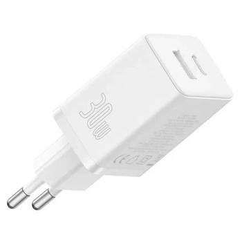 Зарядний мережевий пристрій Baseus Cube 30W Type-C+USB з функцією швидкої зарядки QC3.0+PD3.0 (P10111404213-00) White