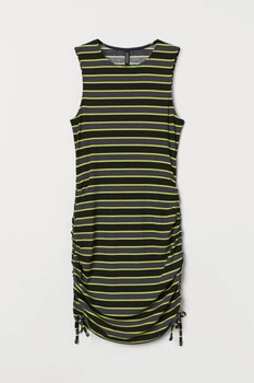 Сукня H&M XS сірий меланж, салатовий в смужку, чорний 503963242
