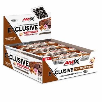 Батончик Exclusive Protein Bar, 12*85 грамм Двойной голландский шоколад AMIX 000308887