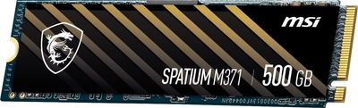Твердотільний диск M.2 500GB MSI Spatium M371 (M.2 2280, NVMe 1.3, PCIe 3.0 x4, up to 1150 MB/s)