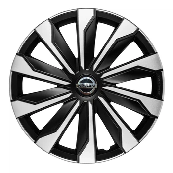 Автомобильные колпаки 4 Racing Typhoon Silver-Black R17 4 шт. (с логотипом Nissan)