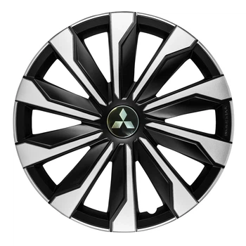 Автомобильные колпаки 4 Racing Typhoon Silver-Black R17 4 шт. (с логотипом Mitsubishi)