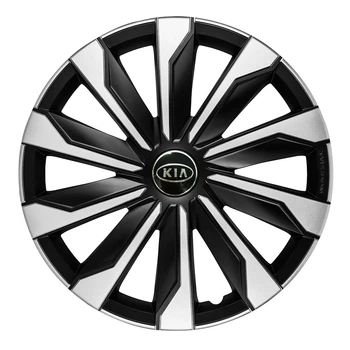Автомобильные колпаки 4 Racing Typhoon Silver-Black R17 4 шт. (с логотипом Kia)