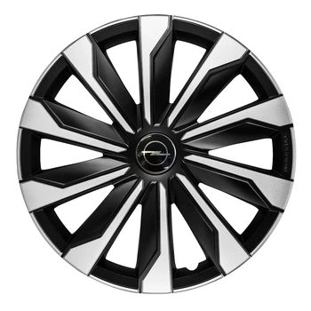 Автомобильные колпаки 4 Racing Typhoon Silver-Black R14 4 шт. (с логотипом Opel)