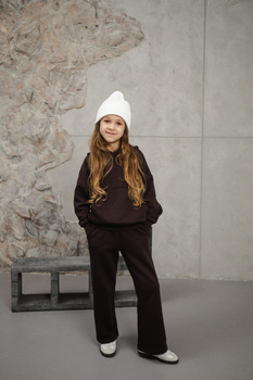 Підлітковий спортивний костюм (худі + штани) Luna Kids зріст 146 см коричневий