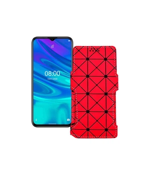 Чохол-книжка з екошкіри для телефону Ulefone Note 9p Червоний ромб