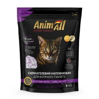 Наполнитель гигиенический силикагелевый AnimAll Premium Фиолетовый Аметист, для кошек 5 л