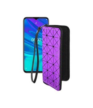 Чохол-гаманець з екошкіри для телефону Ulefone Note 9p Фіолетовий ромб