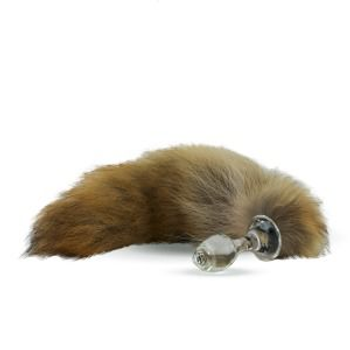 Анальная пробка Crystal Minx Tail Plug с натуральным мехом койота (13127000000000000)