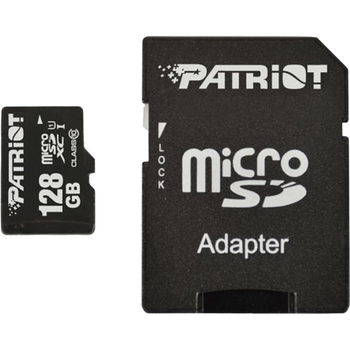 Карта памяти Patriot LX microSDHC 128GB UHS-I Class 10 + SD адаптер (PSF128GMCSDXC10) [113850]