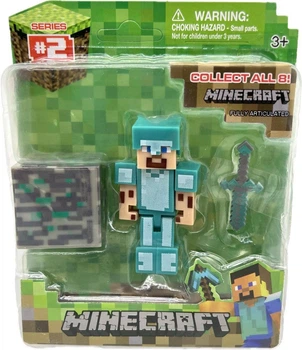 Набор фигурок Minecraft Стив в алмазной броне Комплект Minecraft