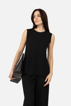 Блуза женская с широкими бретелями 40 цвет черный EFRUSSE MODA ЦБ-00268995