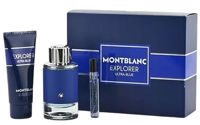 Zestaw męski Montblanc Woda perfumowana Explorer Ultra Blue 100 ml + Miniaturka Woda perfumowana 7.5 ml + Żel pod prysznic 100 ml (3386460130615)