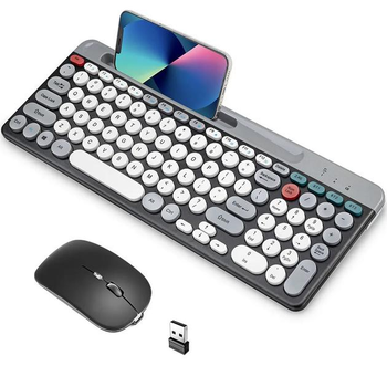Беспроводная Bluetooth аккумуляторная клавиатура с мышкой Wireless 2.4Ghz 2в1 комплект ZYG 806 9211