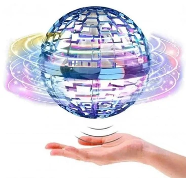 Светящийся летающий шар Flying spinner FlyNova Gyrosphere, детский круглый спиннер игрушка, мяч-бумеранг