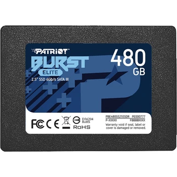 SSD Patriot Burst Elite 480 ГБ, 2,5", SATA III TLC 3D NAND, чтение 450 МБ/с, запись 320 МБ/с(DL_17CBDB5A0CAB)